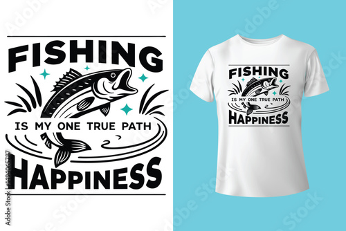 vector Fishing T-shirt Design Template