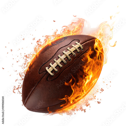 american football with flames