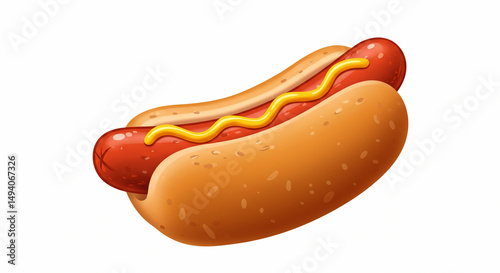 Cartoon hotdog with mustard