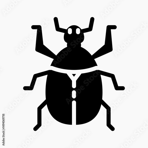 Design Illustration graphic of dung beetle icon with glyph style. Suitable for UI, mobile design, web design, etc.