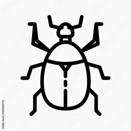Design Illustration graphic of dung beetle icon with line style. Suitable for UI, mobile design, web design, etc.