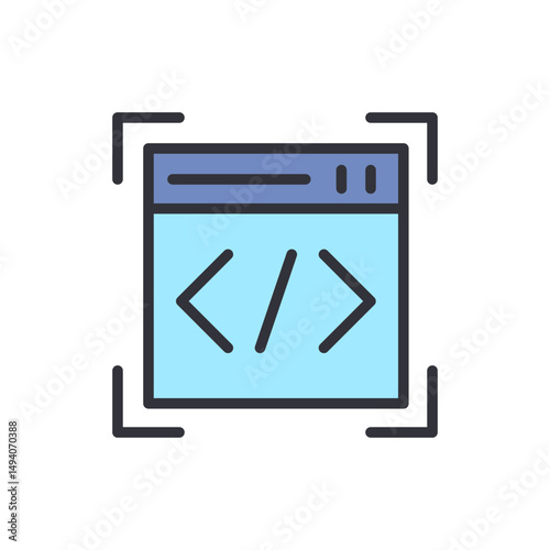 Creative Representation Of Web Development In Minimalist Style Art