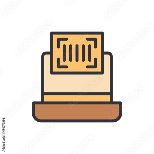Stylized Illustration Of A Qr Code Reader For Digital Marketing