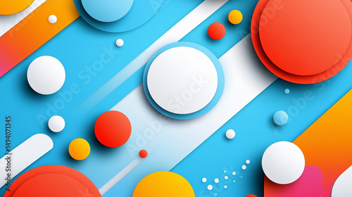 Abstract geometric design with vibrant colors and shapes