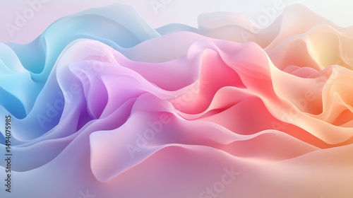 Abstract flowing fabric in pastel colors