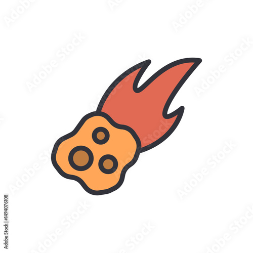 Stylized Illustration Of A Comet Hurtling Through Outer Space