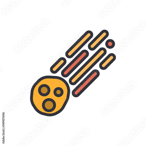 Stylized Comet With Glowing Trail Depicting Celestial Event Concept