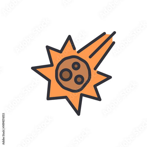 Stylized Meteor Bursting Through Space With Blazing Trails Effect