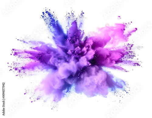 Explosion of Purple and White Powder