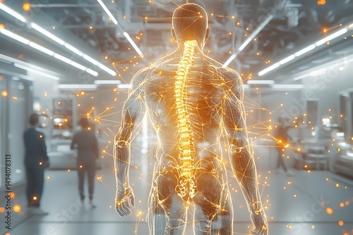 Human anatomy overlay, medical visualization