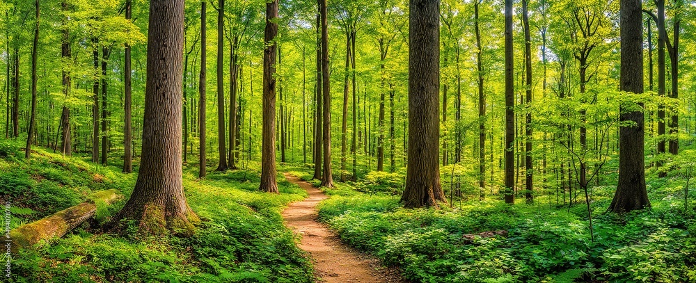 Fototapeta premium Pathway Through Lush Green Forest