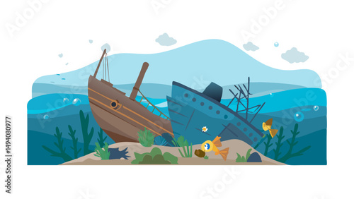 ship in the sea
