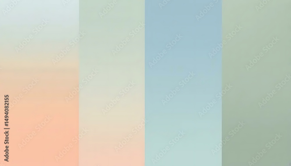 Fototapeta premium Soft waves flow across a serene gradient background, evoking calm with pastel hues of pink and blue.