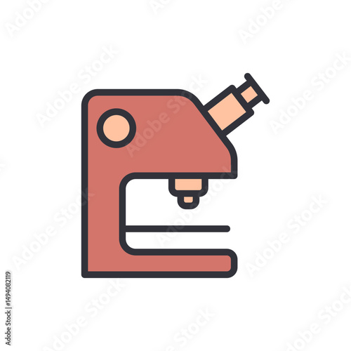 Stylized Microscope Illustration For Scientific Research And Experiments