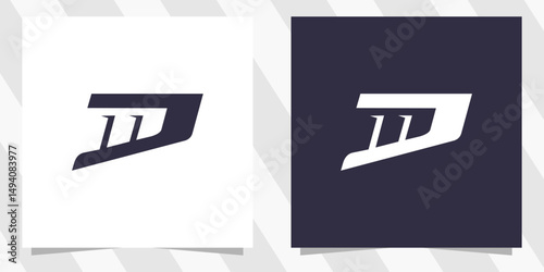 letter dm md logo design vector