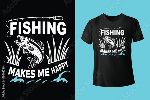 fishing t-shirt design, fishing vector typography t-shirt design.