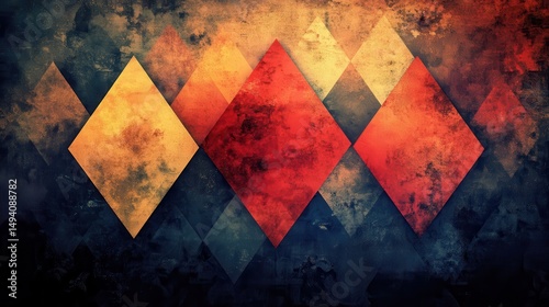 Abstract diamond pattern on textured background