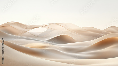 Abstract desert landscape, soft curves of sand dunes