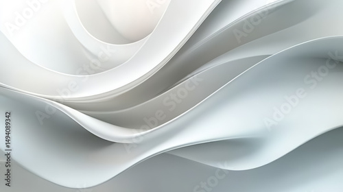 Abstract design of flowing white curves (1)