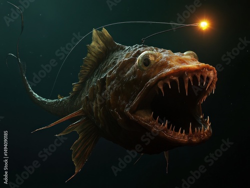 Deep sea anglerfish lurking