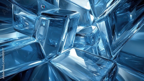Abstract blue ice cubes