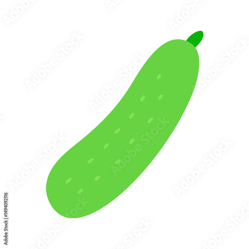 Simple Green Cucumber Vector Illustration