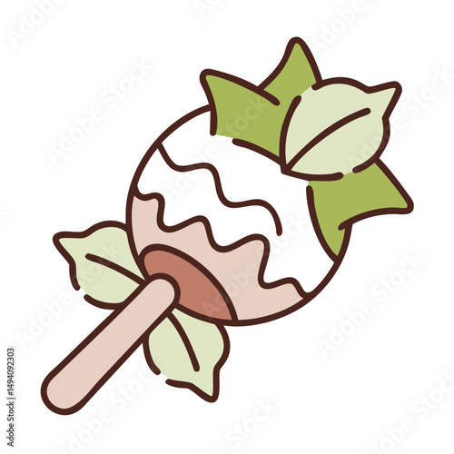 Cute Cartoon Caramel Apple Illustration