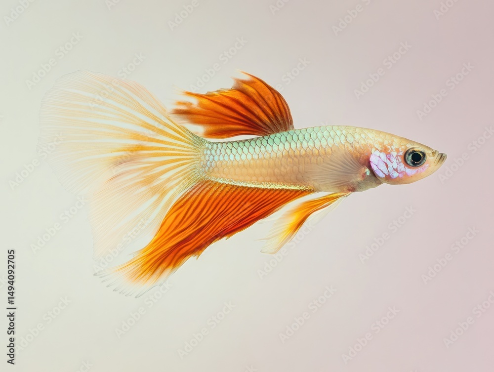 Fototapeta premium Elegant fish swims in soft light