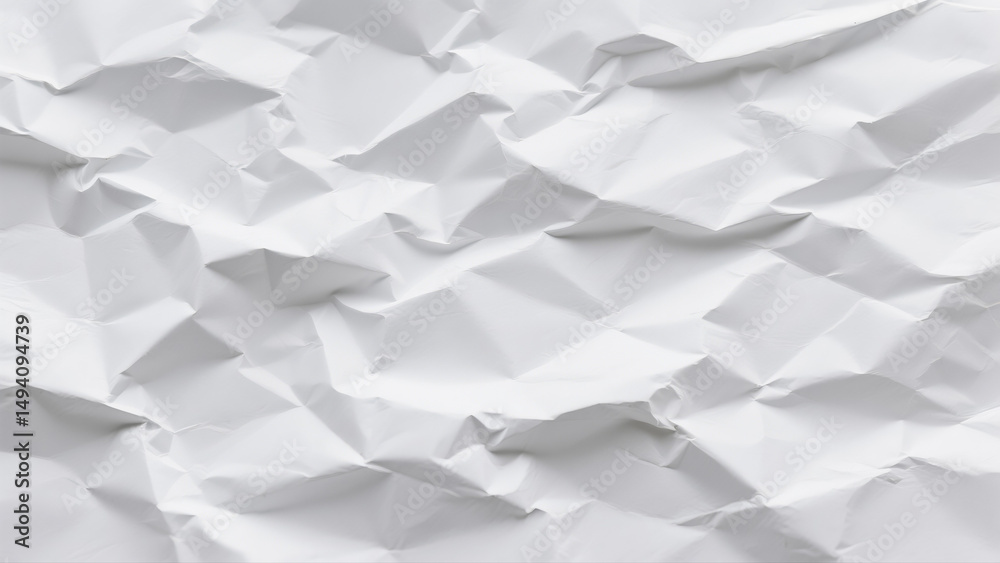 Obraz premium Paper Wrinkled Sheet Texture White Crumpled Blank Background