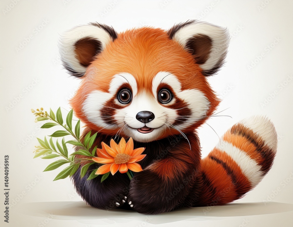Obraz premium Niedlicher roter Pandabär