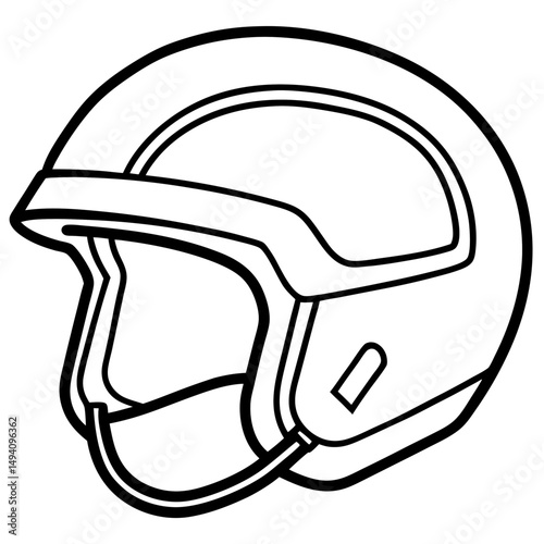 Black Ski Helmet Silhouette Vector on White