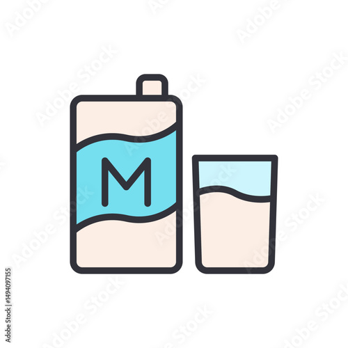 Milk Carton And Glass Offering Refreshment On Transparent Background