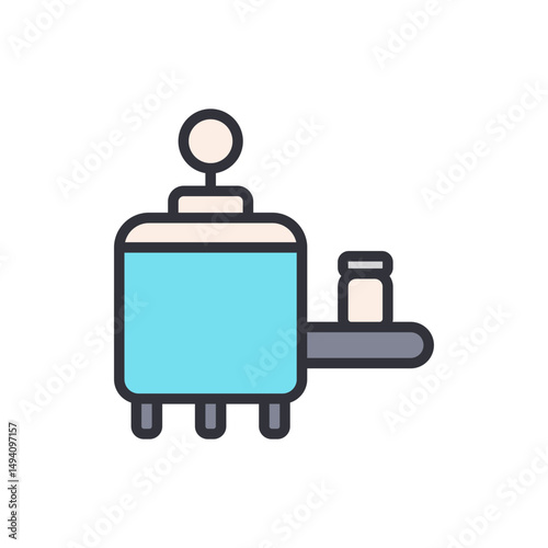 Illustration Of A Machine With Jar For Pharmaceutical Purposes