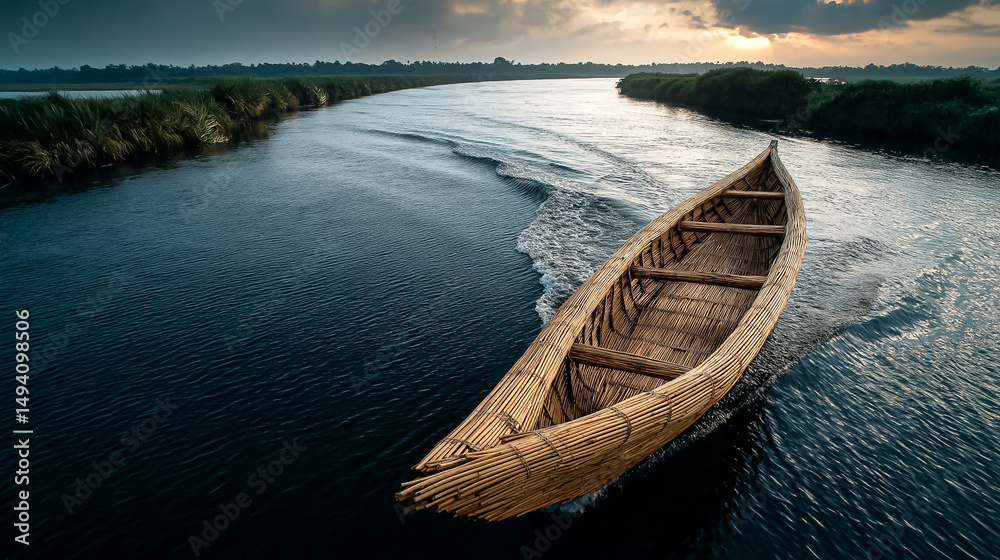 Fototapeta premium Traditional Boats with Eco Tech