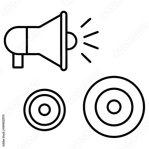 Announcement and broadcast communication icons