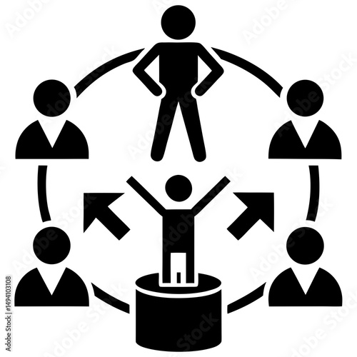 Teamwork collaboration and leadership icon