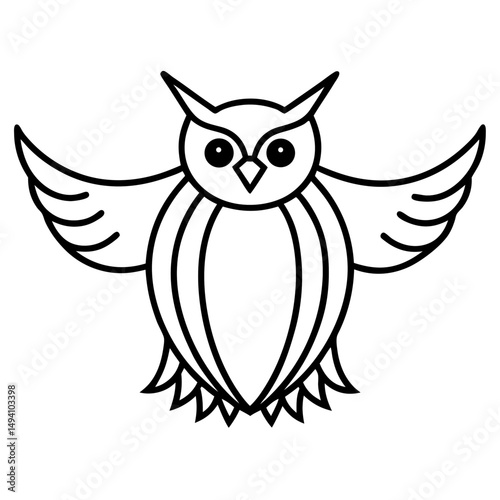 Geometric line art owl design illustration