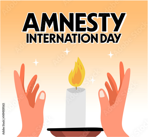 Happy International Amnesty Day with candles