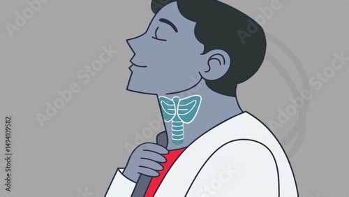 Illustration of Thyroid Health and Anatomy Awareness