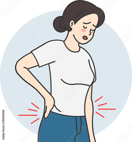 Woman with lower back pain after exertion lower back pain