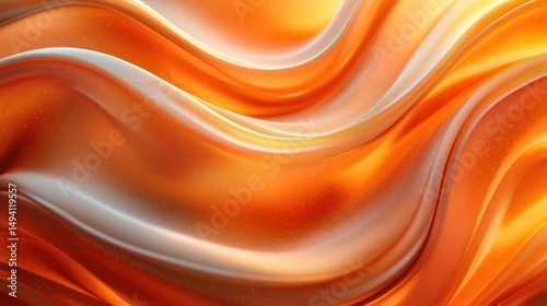 smooth flowing orange and white silky fabric with radiant glowing light and subtle texture creating a warm and elegant abstract visual