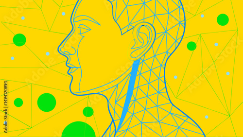 Vibrant Human Neural Network Art Design