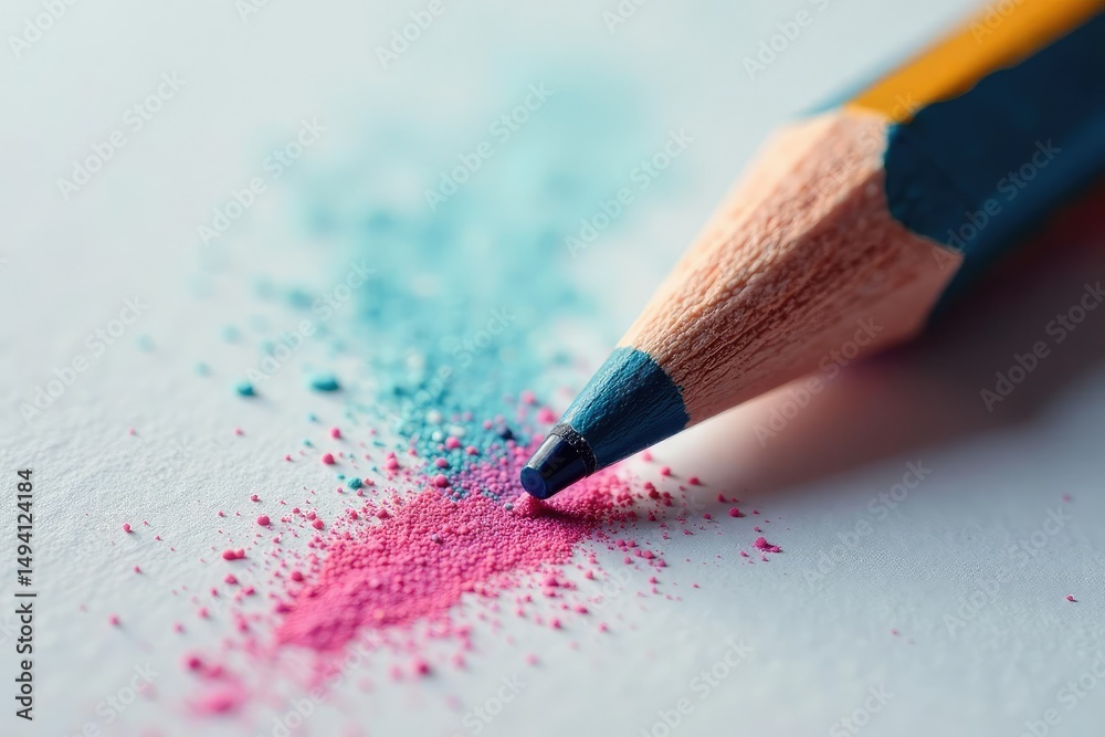 Close-up of an eraser on a pencil, highlighting texture and detail , simple, blue Close-up of an eraser on a pencil, highlighting texture and detail , simple, blue