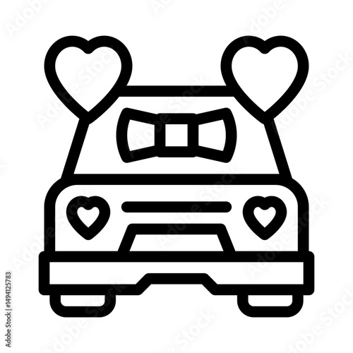 just married line icon