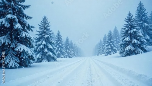 Intense snowstorm, countless snowflakes swirling in a blizzard, creating a mesmerizing whiteout effect Frozen landscape, winter wonderland, extreme weather , snowfall, harsh, pattern