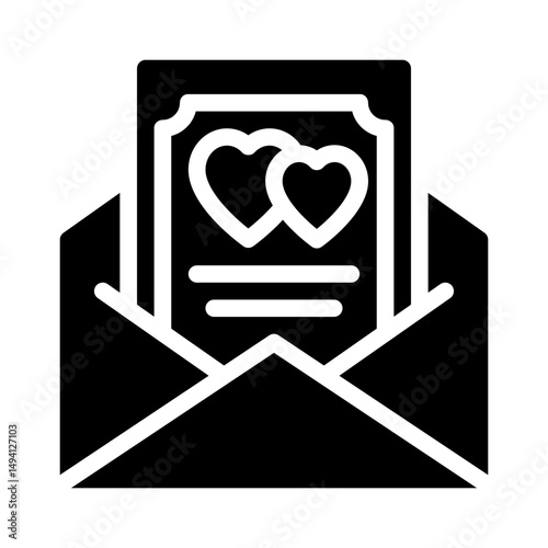 wedding invitation glyph icon