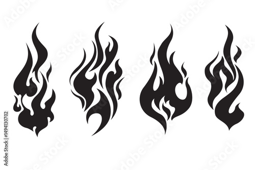Fire energy fire bund symbol vector silhouette nice masculine decoration element