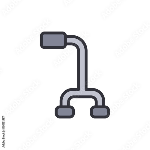 Quad Cane Illustration Symbolic Of Assistance And Stability Device