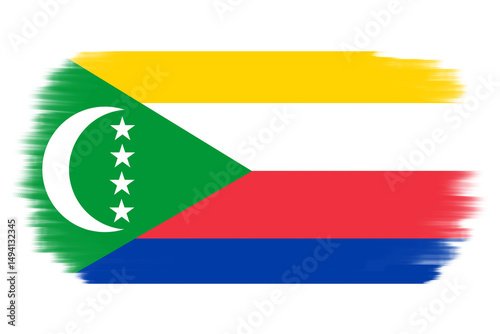 Free Download flag of comoros on transparent background. flag of comoros with brush texture paint style. Moroni. National, country flag sticker - GFXLoad