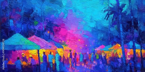 Marché nocturne tropical
